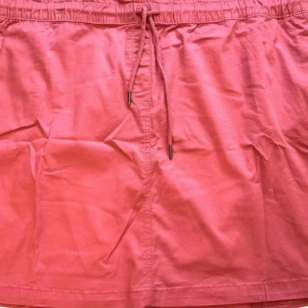 NWT CROFT & BARROW Women Drawstring Pockets Elastic Waist Pink Skirt Plus Sz 4X